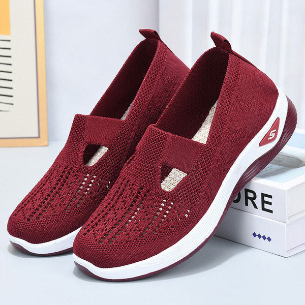 Zapatillas Comfort Transpirables Antideslizantes en color burdeos