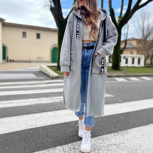 Abrigo Sudadera Oversize con Capucha en color gris