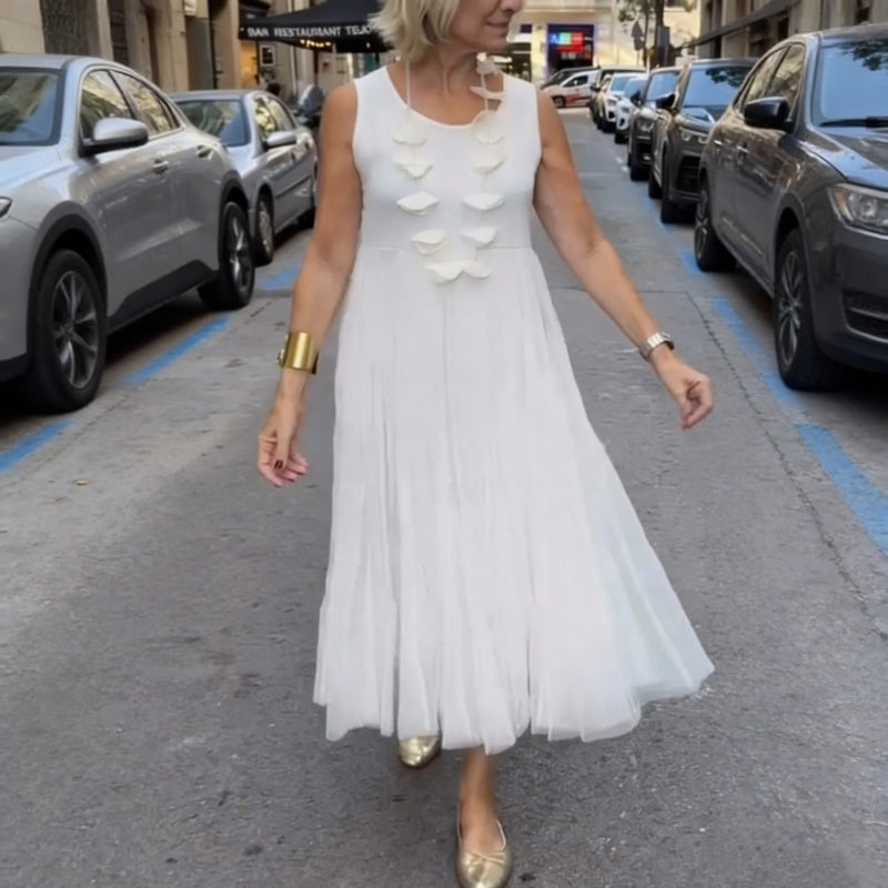 Conjunto de Top de Manga Larga y Vestido sin Mangas