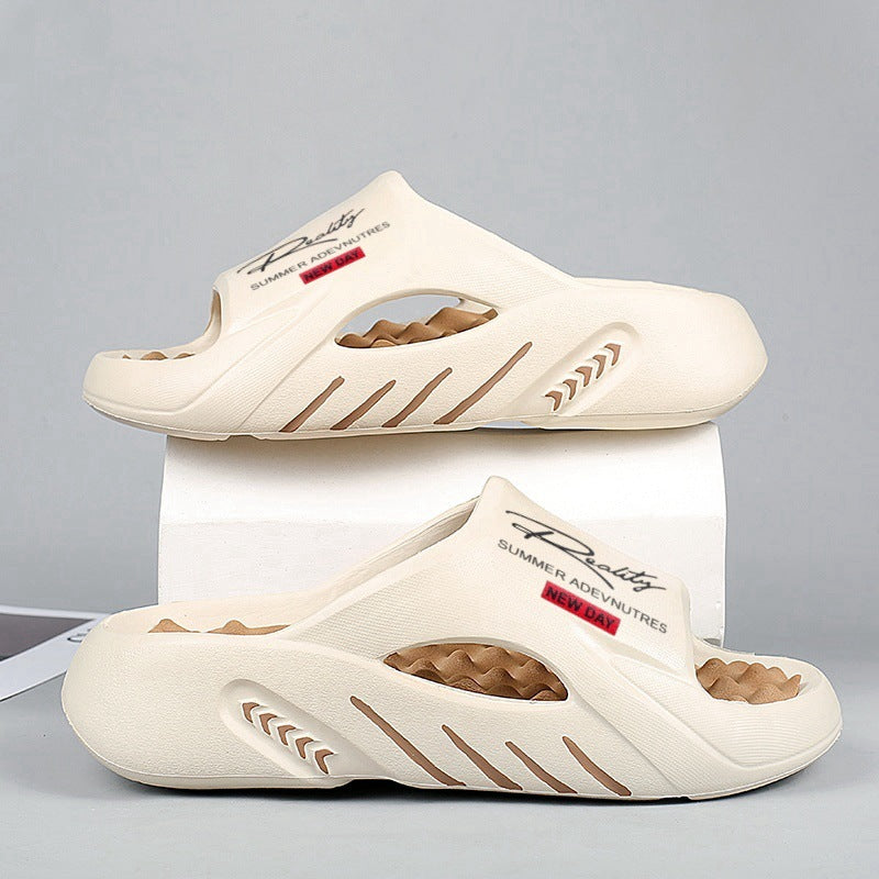 Chanclas Nube de Suela Gruesa Antideslizantes en color beige