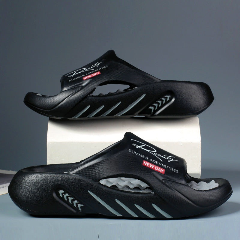 Chanclas Nube de Suela Gruesa Antideslizantes en negro y gris