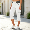 Pantalón Cargo Capri de Tiro Alto en color blanco